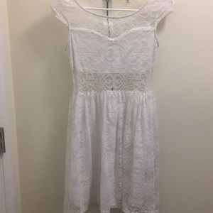 white floral lace dress
